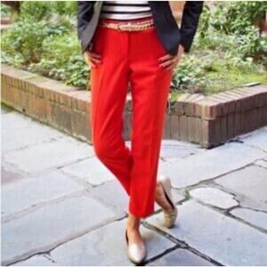 J. Crew Size 2 Skimmer City Fit Ankle Cropped Pants Wool Blend Stretch Holiday